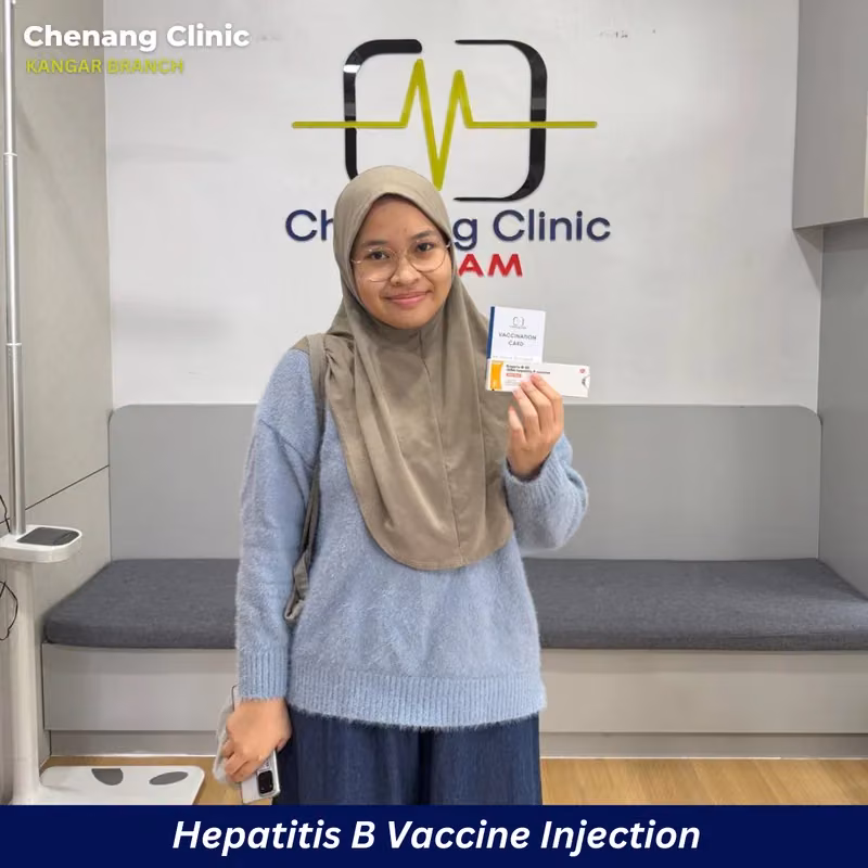 Patient after a hepatitis B vaccination at Chenang Clinic Kangar