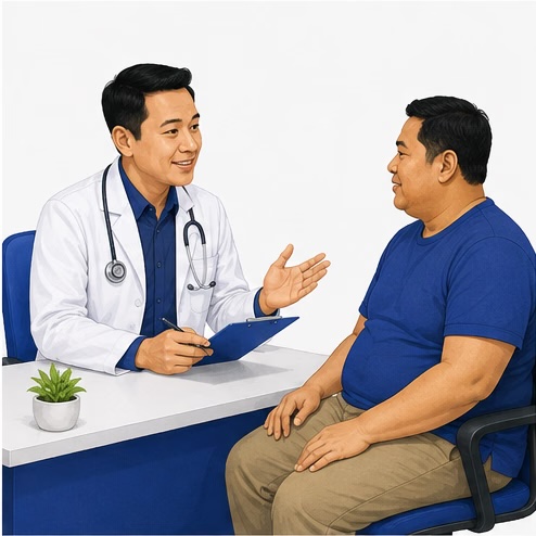 Doctor conducting a weight management consultation